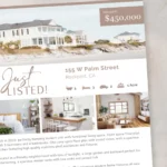 Real estate marketing template flyer design for property listings