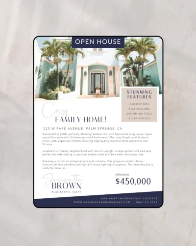 Real estate open house marketing kit flyer template