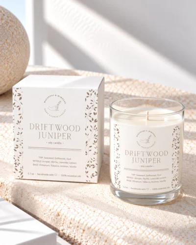 Botanical Candle Label Template with floral details, DIY Personalized Printable Labels for your Candle Jar
