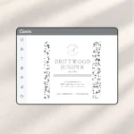 Botanical Candle Label Template with floral details, DIY Personalized Printable Labels for your Candle Jar