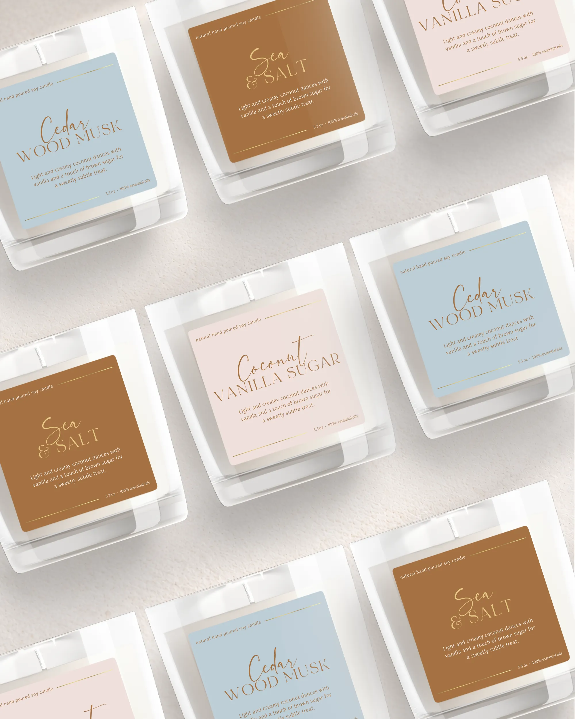 Boutique Candle Label Template, DIY Canva Editable Printable Labels for your Candle Jar