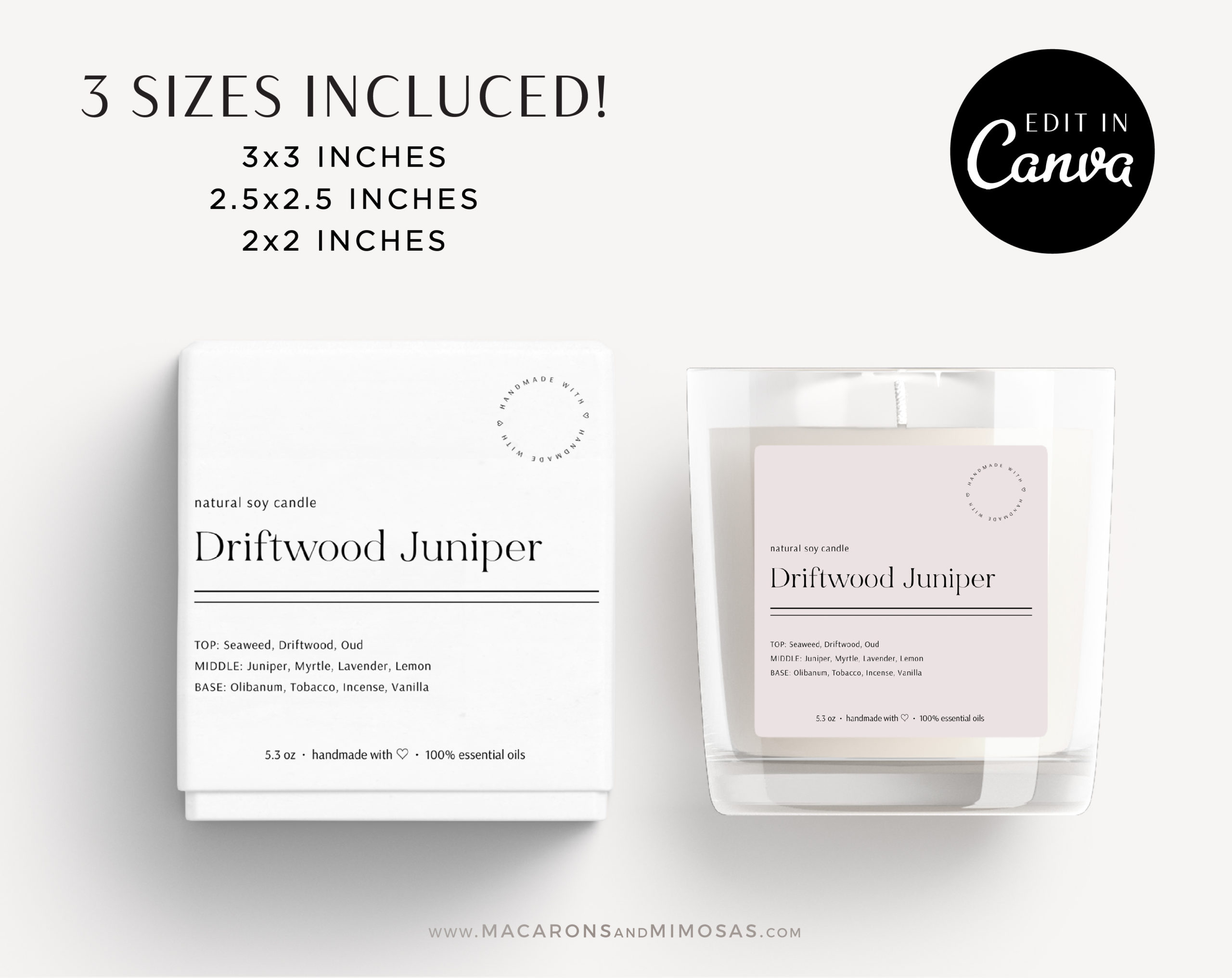 Candle Label Template, Printable Candle Labels, Personalized Candle Label Design, Minimal Candle Label, DIY Editable Candle Logo Jar Label