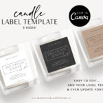 Candle Label Sticker, Printable Floral Candle Label, Personalized Candle Label Template, Minimal Candle Label, DIY Editable Candle Logo Jar