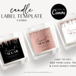 Rose Gold Candle Label Template, Pink Glitter Candle Label, Candle Sticker, Printable Candle Labels, DIY Editable Candle Logo Jar Label