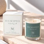 Classic Candle Label Template with gold border, DIY ​Canva Personalized​ Printable Labels​ for your Candle Jar​