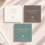 Classic Candle Label Template with gold border, DIY ​Canva Personalized​ Printable Labels​ for your Candle Jar​