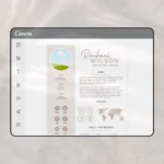 Canva creator press kit template with collaboration details and brand presentation layout