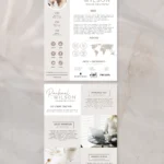 Canva creator press kit template with collaboration details and brand presentation layout