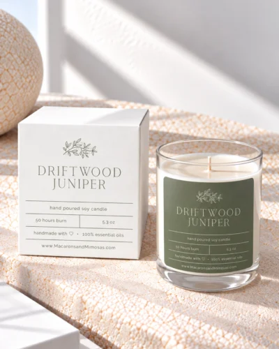 Elegant Candle Label Template with floral details, DIY Personalized Printable Labels for your Candle Jar