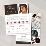 Canva influencer press kit template with audience insights and brand collaboration layout