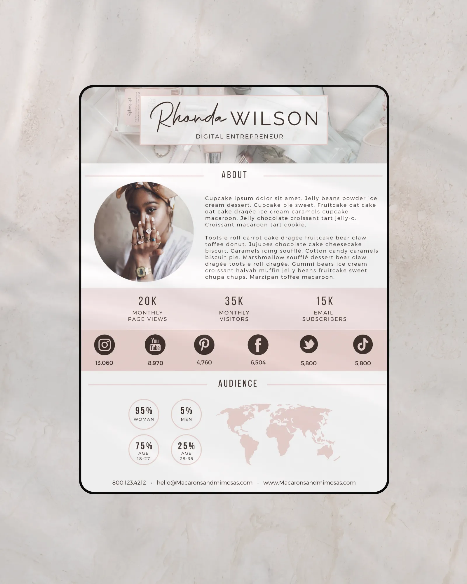 Pretty media kit examples, Influencer Media Kit, Press Kit, Pitch Kit, Blogger Template, Instagram Brand Ambassador Media Kit Template