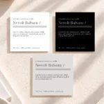 Minimal custom printed candle label template with logo design to personalise your candle brand edit in Canva