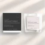 This modern candle label template to personalise your candle logo and brand editable in Canva
