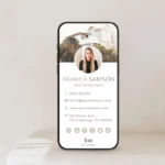 ​Modern Minimalistic Real Estate Virtual Digital Business Card Template for Canva