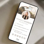 ​Modern Minimalistic Real Estate Virtual Digital Business Card Template for Canva