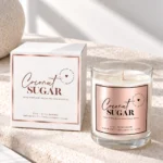 Luxury cndle label templates professional design in an elegant rose gold