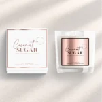 Luxury cndle label templates professional design in an elegant rose gold
