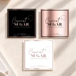 Luxury cndle label templates professional design in an elegant rose gold