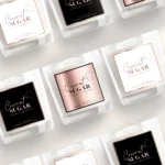 Luxury cndle label templates professional design in an elegant rose gold
