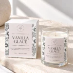 Custom Prayer Candle Template with soft botanical line-art design