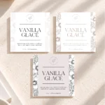 Custom Prayer Candle Template with soft botanical line-art design