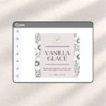 Custom Prayer Candle Template with soft botanical line-art design