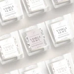 Custom Prayer Candle Template with soft botanical line-art design
