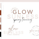 Spray Tan Logo Design, Mobile Tanning Branding Watermark, Sunless Bronze Tanning Logo Package, Indoor Tan Rose Gold Premade Watercolor Logo