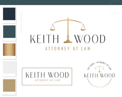 Scales of Justice Logo, Legal Office graphic for Lawyer, Law Firm Design Images and Emblem, Judge Logo and Attorney Practice branding kit