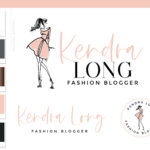Fashion Logo Design, Fashion Blogger Influencer Branding Kit, Boutique Website Branding Logo Watermark, Premade Girl Fashion Design Package