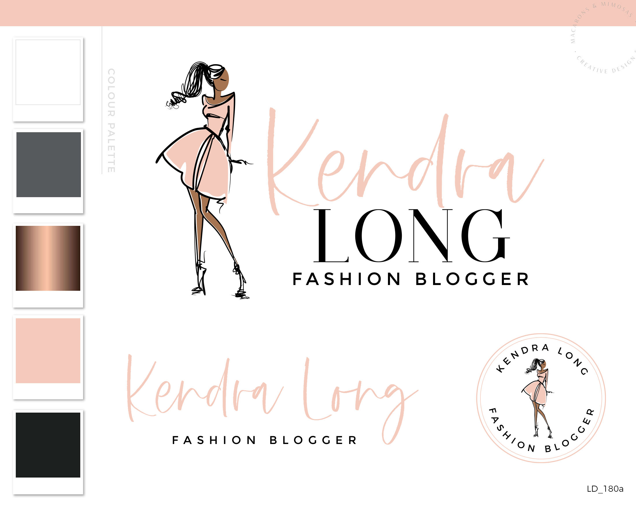 Fashion Blogger Logo Design • Macarons and Mimosas