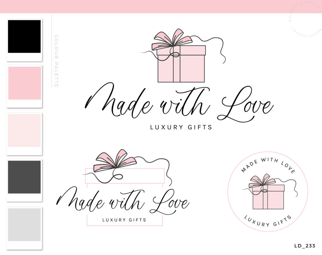 premade Monogram Logo • Macarons and Mimosas