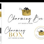Subscription box logo Design, Gift Box Logo Design, Pink Ribbon Logo, Gift Shop Logo for Boutique, Event Company Logo, Premade Cute Bow Logo