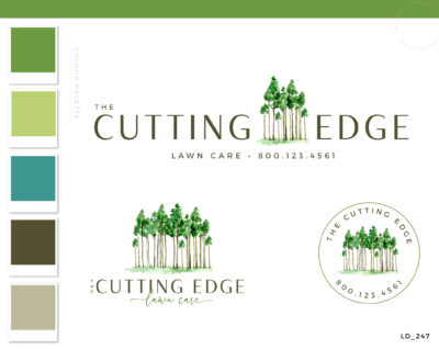 Landscape Logo Design, Lawn Care and Service Logo, Garden Blog, Organic Brand, Plant Logo, Small Business Branding, Botanical Logo