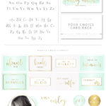 Aqua Watercolor Logo Design, calligraphy font Wedding branding package, Chic Teal Green Boutique Logo, Watermark Stamp, Mint branding kit
