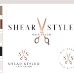 Salon Branding, Scissors Logo, Hair Logo Design, Beauty Hair Stylist Branding kit Logo, Premade Logo Watermark Branding Package for Salon
