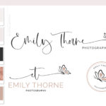 Butterfly Logo Design, Girls Boutique Logo and Branding Package, Photography Logo for Photo Watermark, Elegant Watercolor Monarch Boho Logo