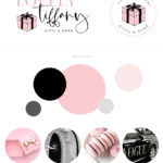 Gift Box Logo Design, Gift Shop Logo for Boutique, Event Company Logo, Premade Cute Bow Logo, Gift Wrapping Company, Pink Ribbon Logo