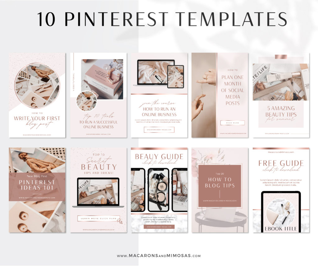 Rose Gold Instagram Templates for Canva • Macarons and Mimosas