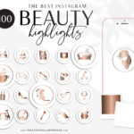 Rose Gold Instagram Beauty Highlights are perfect for makeup artists, lash, hairdressers, and bloggers who want to Style your Instagram pretty!