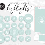 Mint Green Instagram Highlights, 200 Instagram Story Hightligh IconCovers, Black Icons for Fashion, Beauty and Lifestyle Highlights