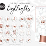 Rose Gold Marble Highlights for Instagram, 200 Instagram Story Hightligh IconCovers, Rose Gold Marble Icons for Fashion and Beauty Bloggers