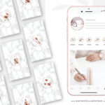 Rose Gold Marble Highlights for Instagram, 200 Instagram Story Hightligh IconCovers, Rose Gold Marble Icons for Fashion and Beauty Bloggers