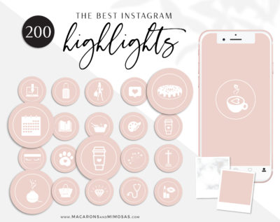 Blush Pink Instagram Highlights to style your Instagram Stories covers, 200 Instagram Story Highlight Covers, Icons for Fashion and Beauty