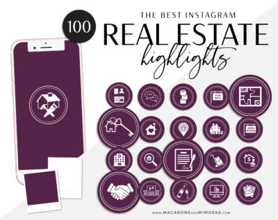 100 Real Estate Instagram Highlights, Berkshire Hathaway Home Services Instagram Icons, Story Highlight Icons, social media icons