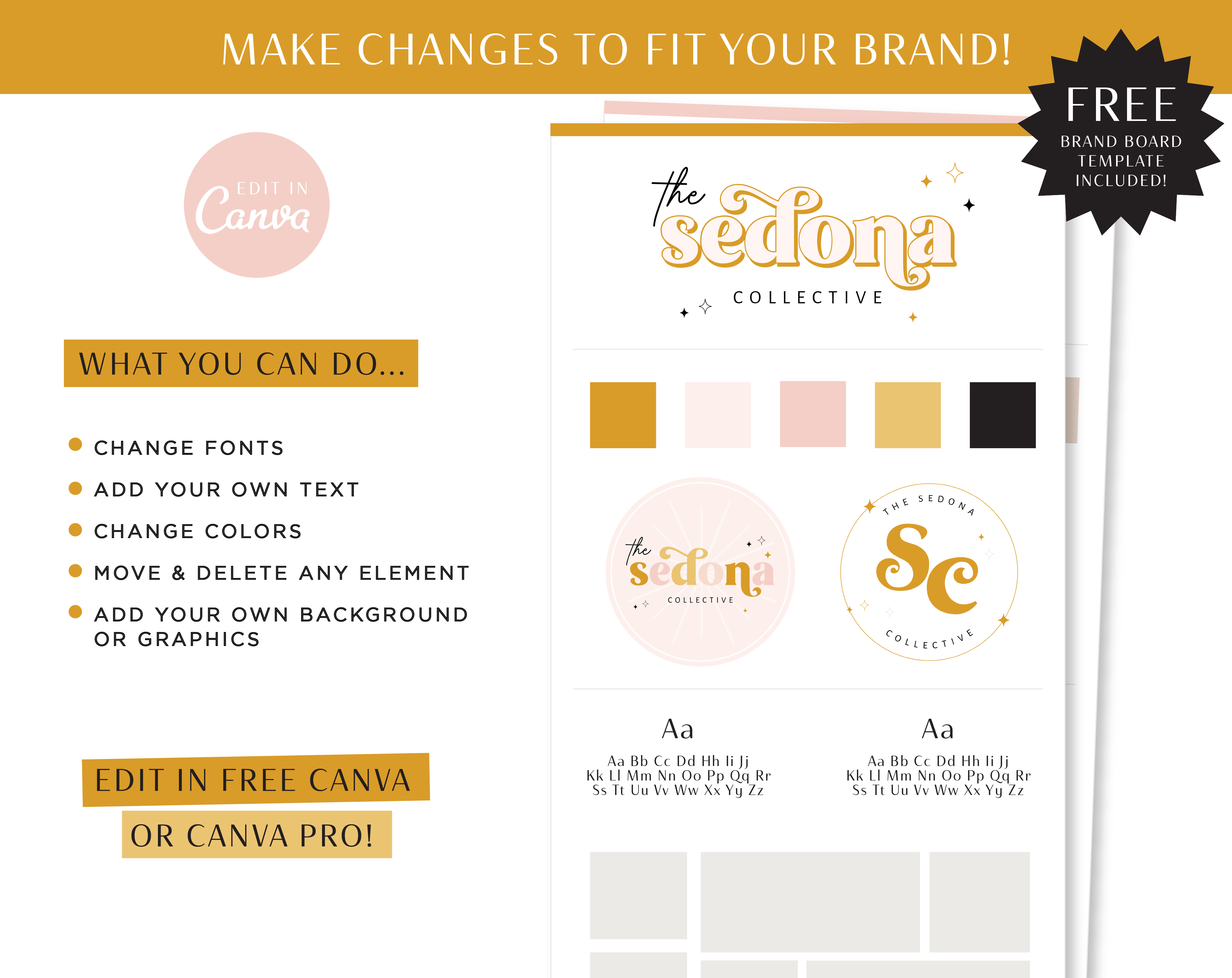 Semi-Customizable Brand Kits are for coaches, photographers, podcasters, online entrepreneurs, bloggers, content marketers, and any small business!