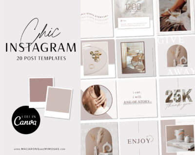 Instagram Templates for Canva, neutral Instagram Templates for Stories and Posts, Canva Beauty Templates for Instgram Reels