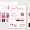 Pink Girl Boss Semi-Custom Brand Design for Female Entrepreneurs. Premade lady boss designs include Canva Logo templates!