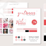 Pink Girl Boss Semi-Custom Brand Design for Female Entrepreneurs. Premade lady boss designs include Canva Logo templates!