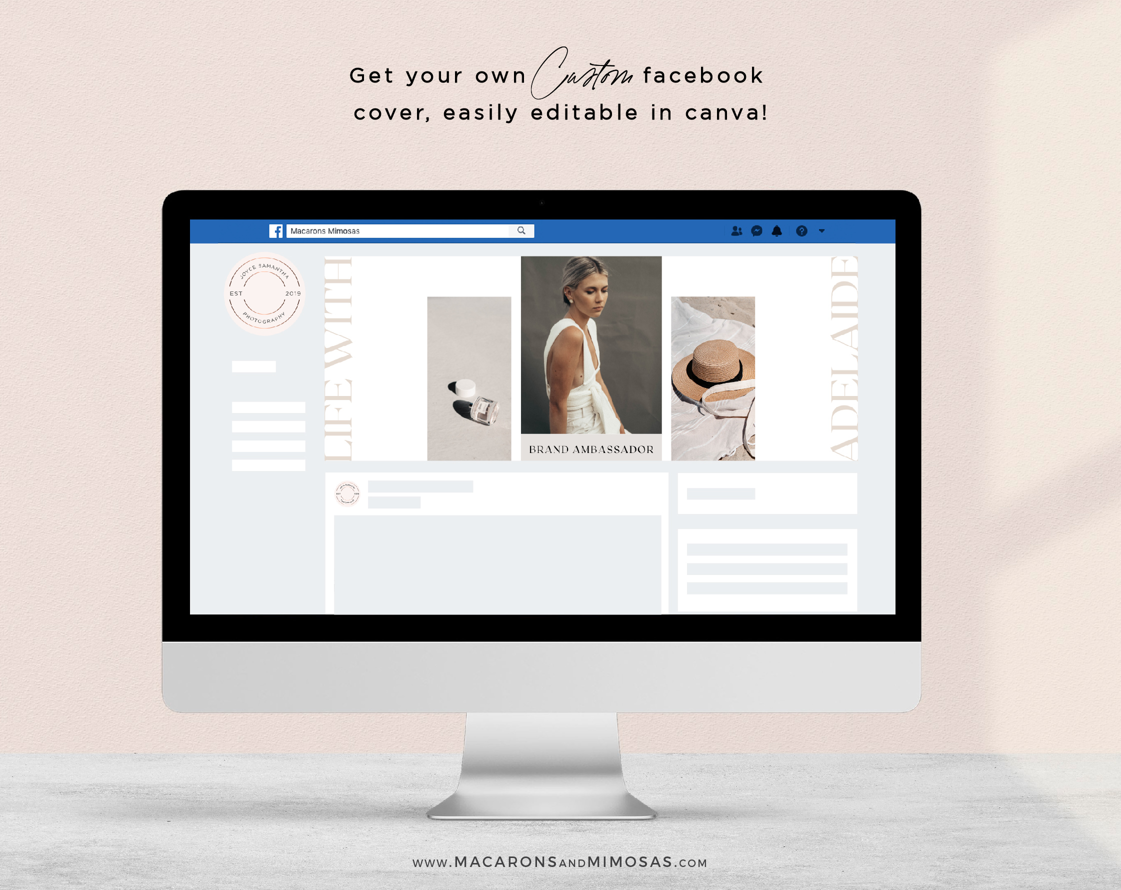 Facebook banner template fully editable in Canva. Facebook covers are easy to edit for Influensters, bloggers, Photographers, and more...